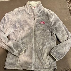 Womens, North face, fuzzy grey jacket